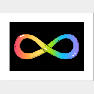 Rainbow Infinity Symbol For Autism Posters and Art